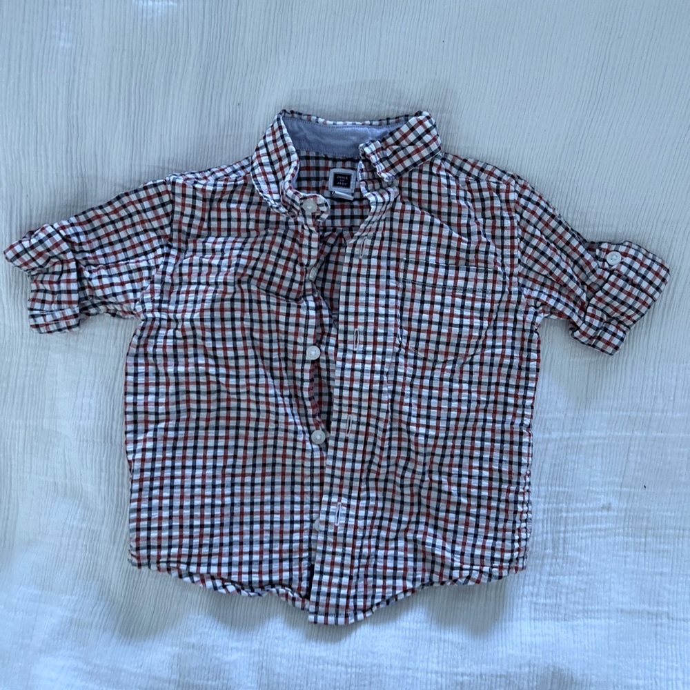 Janie and Jack Plaid Button Down Shirt